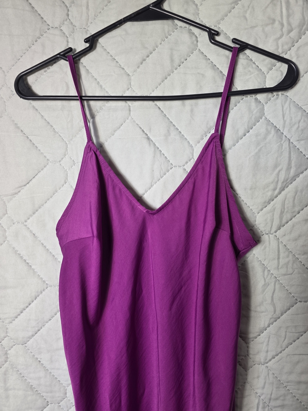 A New Day Purple Maxi Slip Spaguetti Strap Dress Sz XS Satin - Picture 9 of 9
